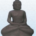 Sitzender Buddha mit schmaler Bowle
